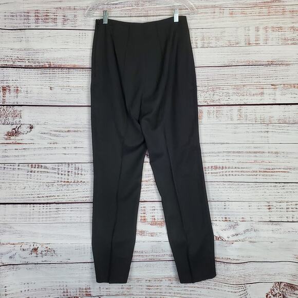 Peresteso Italian Virgin Wool Blend Black Dress Pants Ponte Seamed Size 42 (S) - Picture 2 of 10